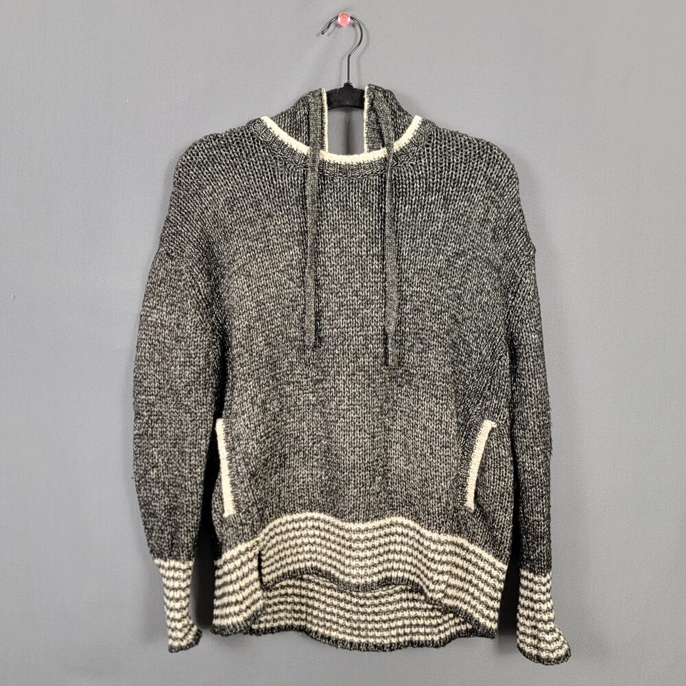 Victoria’s Secret Hooded Chunky Knit Graphic Pullover Sweater Alpaca Blend